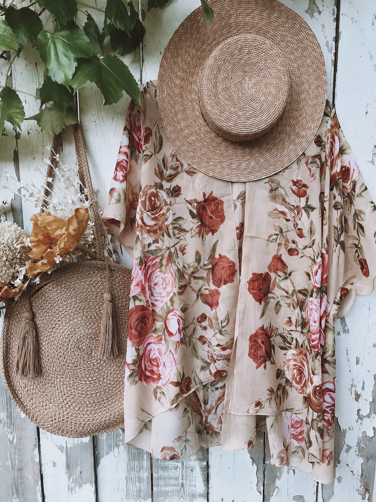 Rose Bush Kimono - HONEY