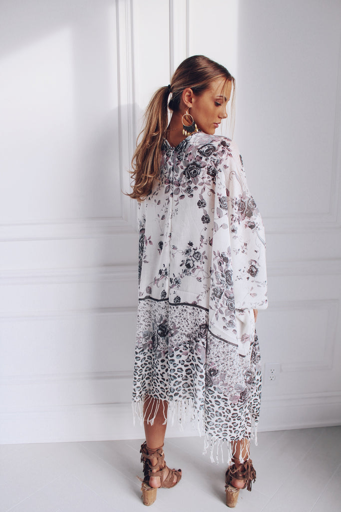 Rosie Posie Kimono - Dove Denim