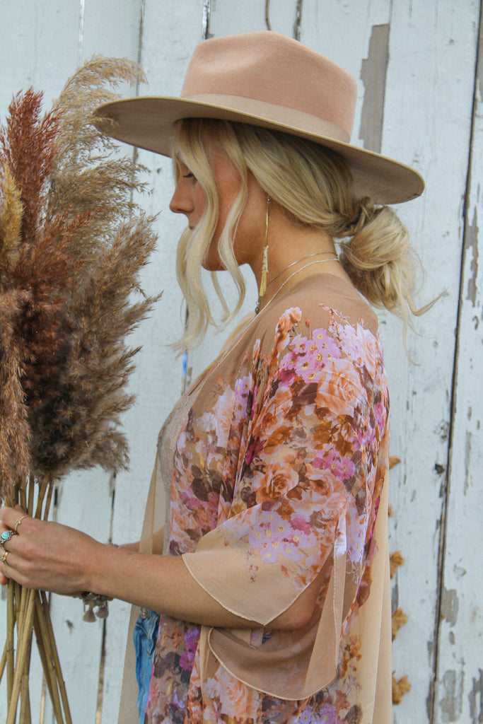 Duster: Smell the Roses Kimono - H O N E Y