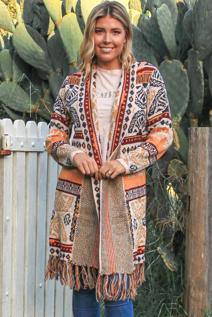 Elleflower- Yellow Stone Cardi - RUSTY BOHO