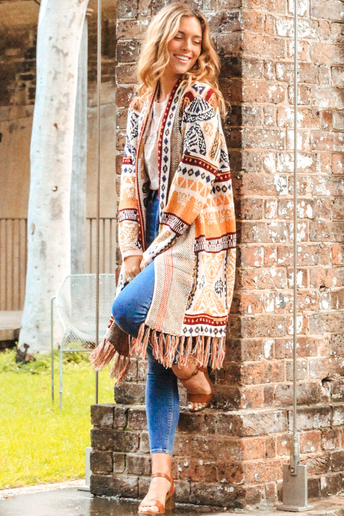 Elleflower- Yellow Stone Cardi - RUSTY BOHO