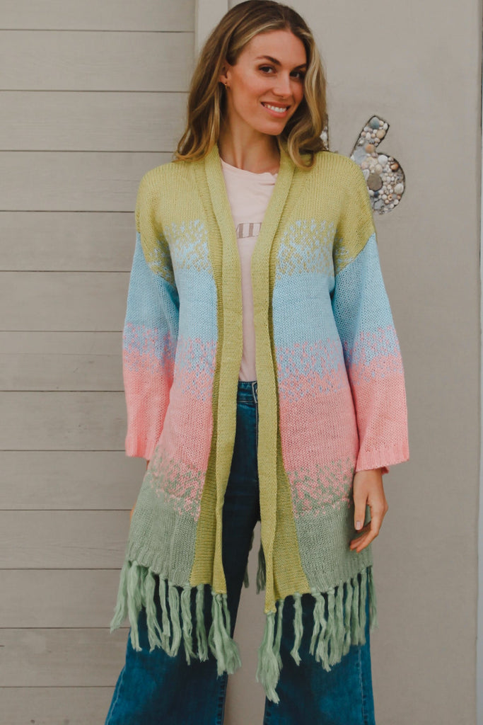 Elleflower- Yellow Stone Cardi - COTTON CANDY