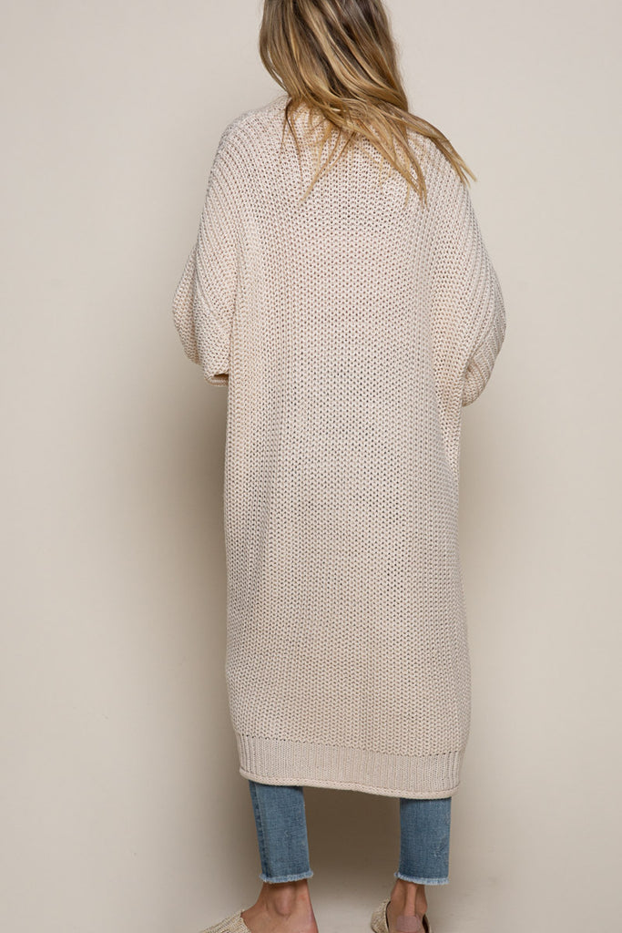 Elleflower- Everday Cabin Cable Knit Maxi - Oatmeal