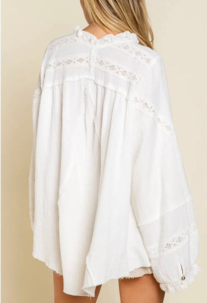 Elleflower - Victorian Button Top- Ivory