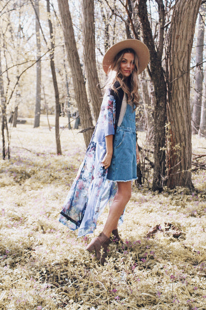Duster: Smell the Roses Kimono - D E N I M