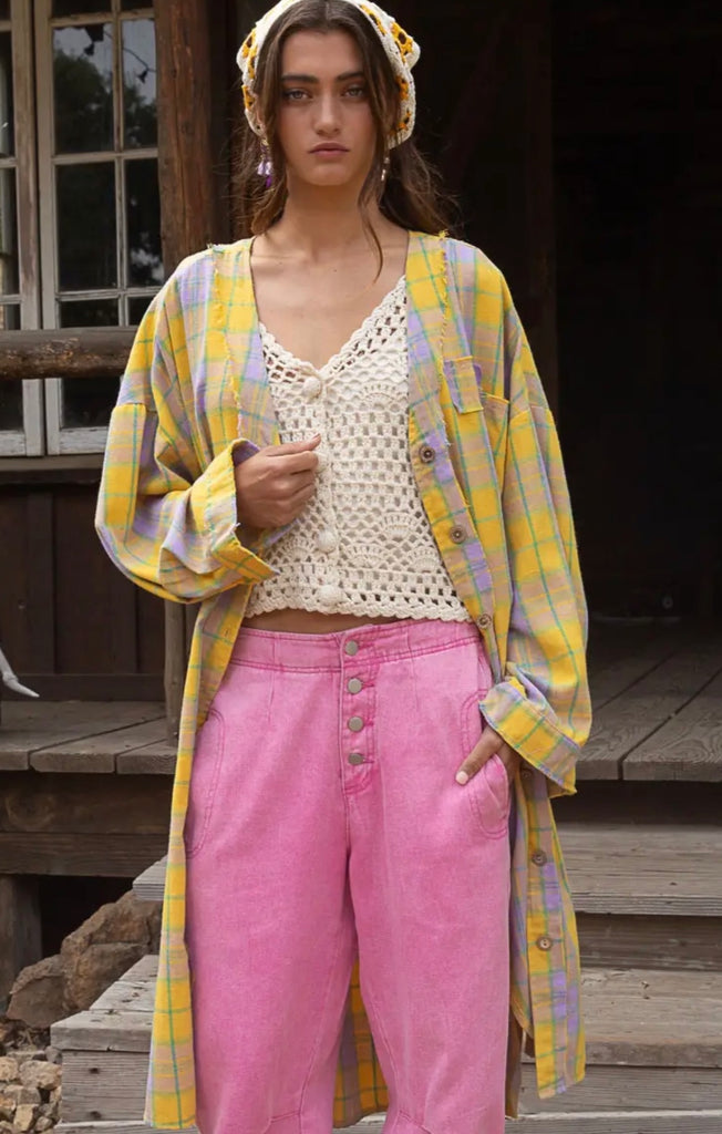 Elleflower - City in the Country Duster Flannel- Bumble Bee