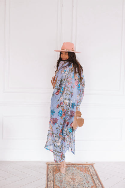 Duster Kimono: wild bloom -  P E R I W I N K L E