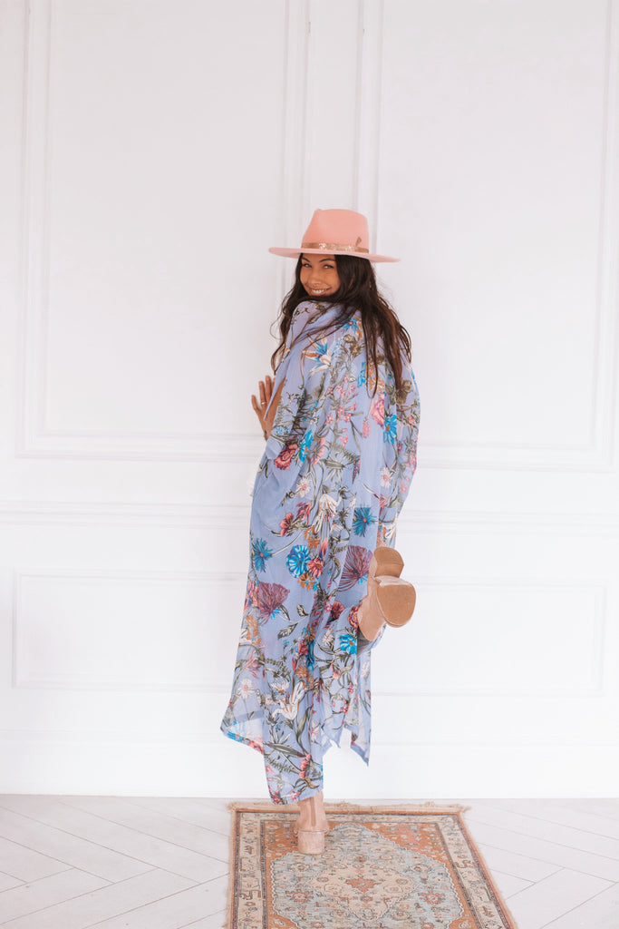Duster Kimono: wild bloom -  P E R I W I N K L E