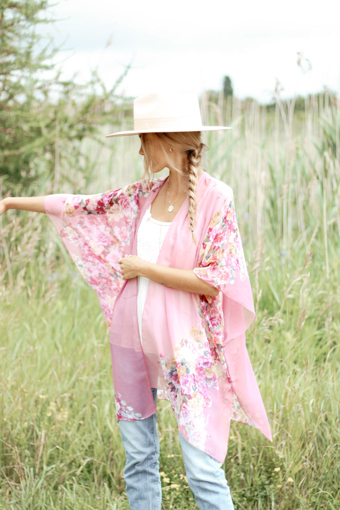 Smell The Roses Kimono- ROSE