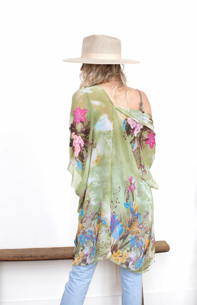 Flower Fields Kimono - MOSSY