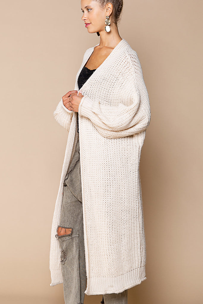 Elleflower- Everday Cabin Cable Knit Maxi - Oatmeal