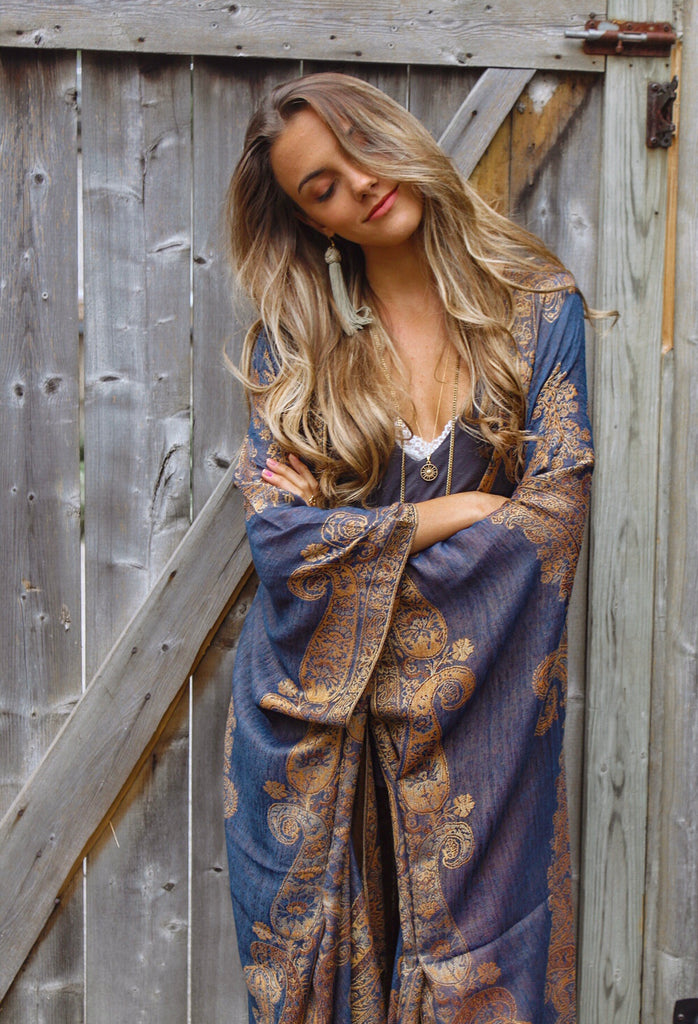 Swan Song Kimono- INDIGO