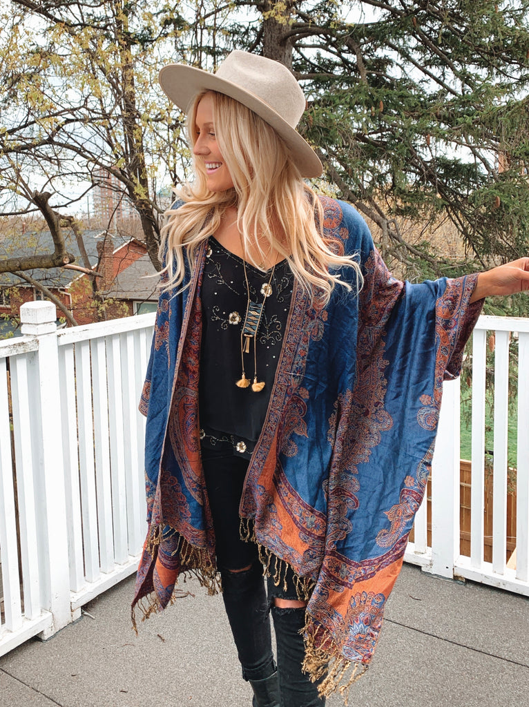 Swan Song Kimono- U L T R A M A R I N E