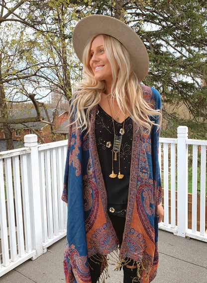 Swan Song Kimono- U L T R A M A R I N E