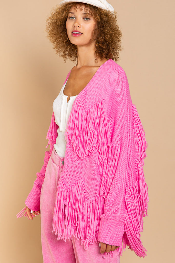 Elleflower- Fringe Girl Cardi- Bubblegum