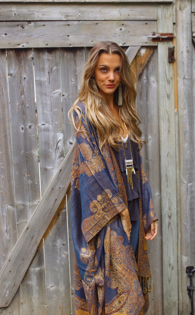 Swan Song Kimono- INDIGO