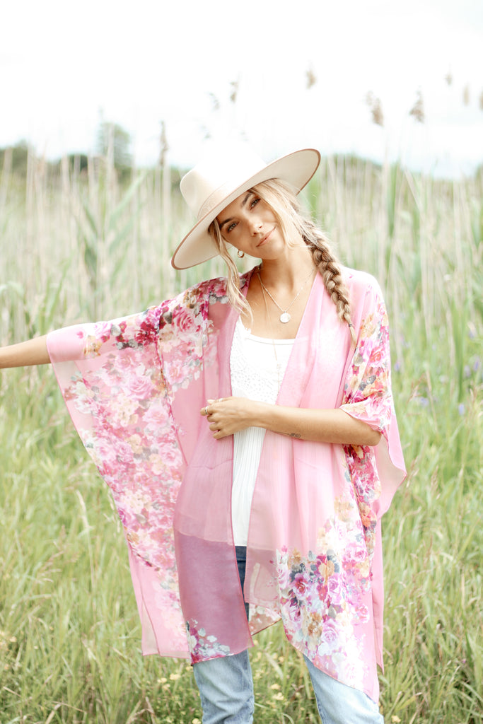 Smell The Roses Kimono- ROSE