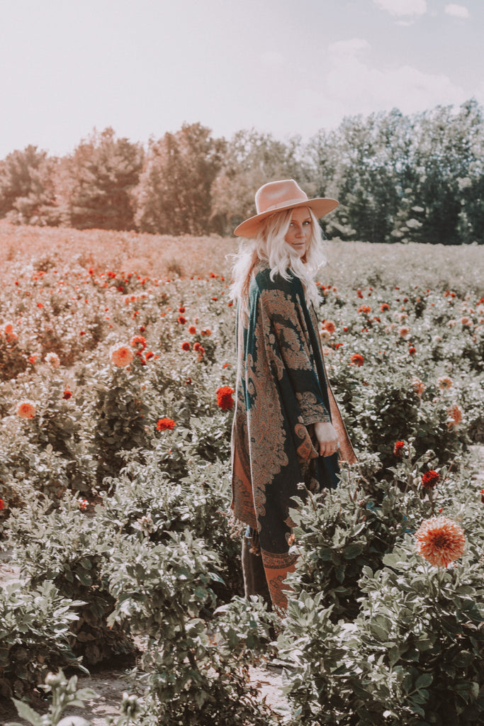 Swan Song Kimono- TEAL