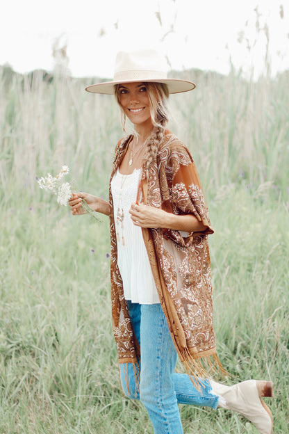 Lovers Land Burnout Lace - TOFFEE