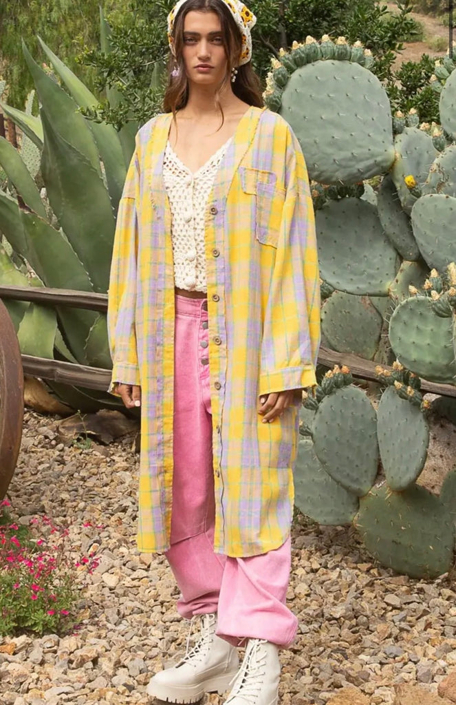 Elleflower - City in the Country Duster Flannel- Bumble Bee