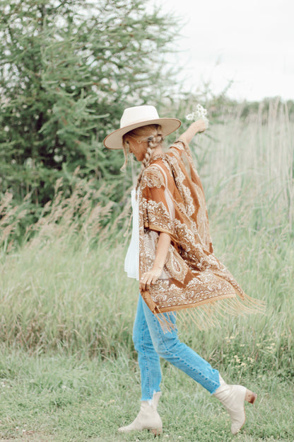 Lovers Land Burnout Lace - TOFFEE