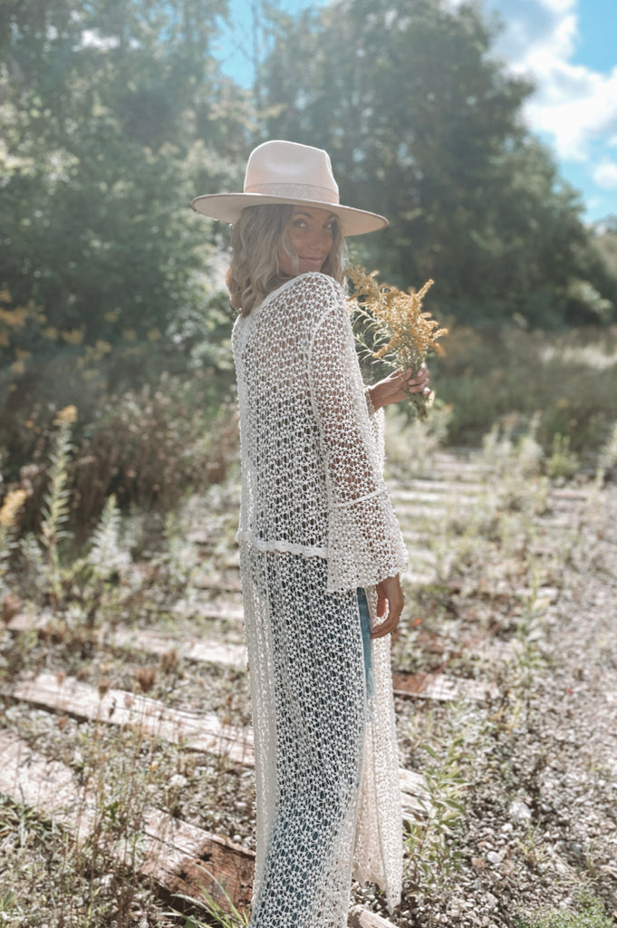 Elleflower - Ellie Fine Lace Duster- Cream