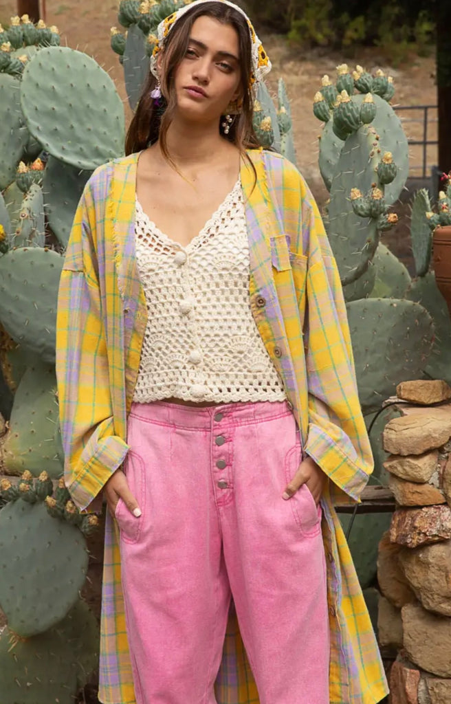 Elleflower - City in the Country Duster Flannel- Bumble Bee