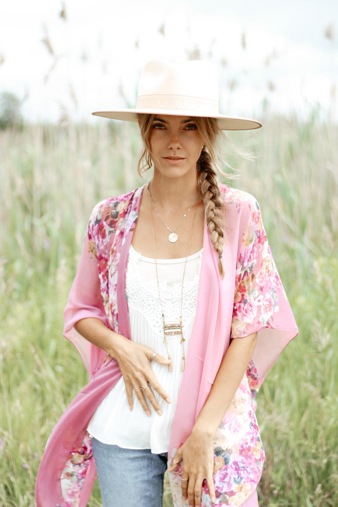 Smell The Roses Kimono- ROSE
