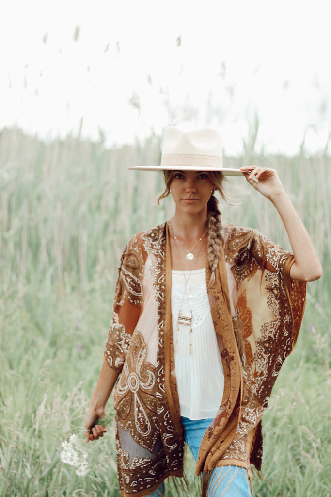 Lovers Land Burnout Lace - TOFFEE