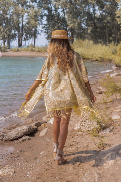 Lovers Land Burnout Lace - DAFFODIL