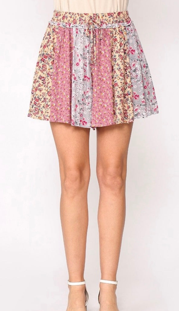 Elleflower - Ditsy Floral Shorties- Pink Mix